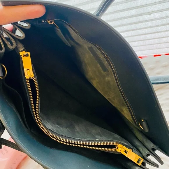 EUC YSL Saint Laurent Sac de Jour Blue/Gray Leather Bag - Picture 15 of 17